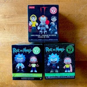 3 Mystery Minis Rick and Morty & IT